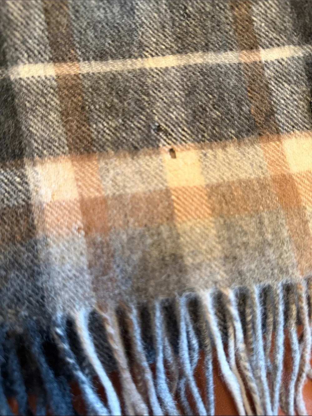 Joseph & Feiss Plaid Scarf in Gray, Cream, and Brown
